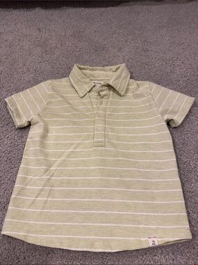 Boys' Light Green Striped Polo Shirt - Casual Cotton Blend